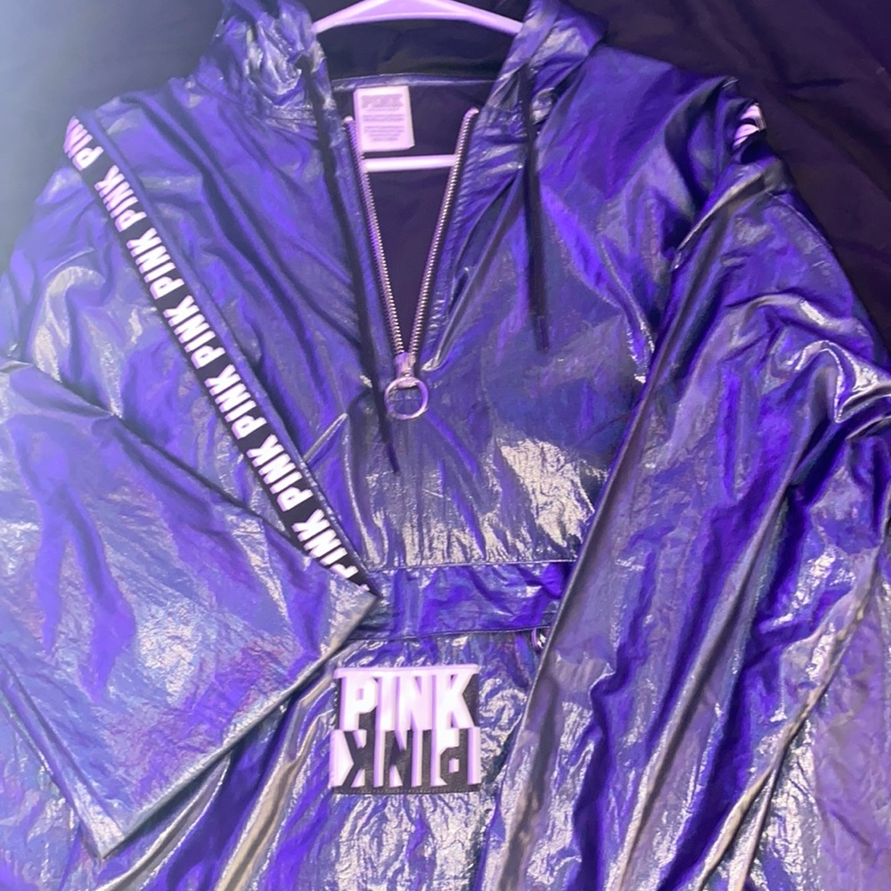 pink reflective rain jacket